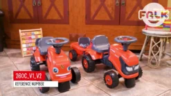 Kubota børnetraktor inkl. vogn, rive og skovl