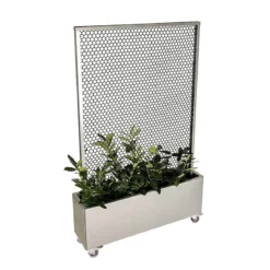 Land Modern – Plantekasse med højt espalier på hjul, galvaniseret