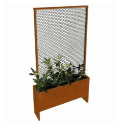 Land Modern Slim – Plantekasse med højt espalier, Corten