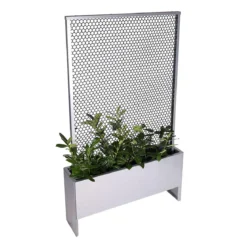 Land Modern Slim – Plantekasse med højt espalier, galvaniseret