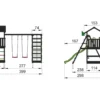 Legetårn Jungle Gym Casa 2.1, grundmalet sort, m/2-Climb Module 220 og mørkegrøn rutschebane