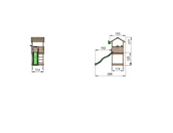 Legetårn Jungle Gym Casa 2.1 m/blå rutschebane