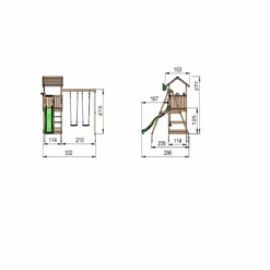 Legetårn Jungle Gym Casa 2.1, m/2-Swing Module 220 ekskl. rutschebane