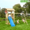 Legetårn Jungle Gym Casa 2.1, m/2-Swing Module 220 og blå rutschebane