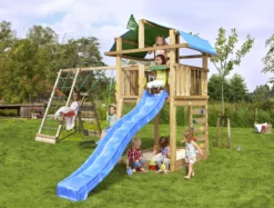 Legetårn Jungle Gym Fort 2.1 inkl. Climb Module og blå rutschebane