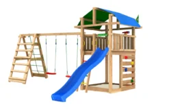 Legetårn Jungle Gym Fort 2.1 inkl. Climb Module og blå rutschebane