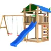 Legetårn Jungle Gym Fort 2.1 inkl. Swing Module og blå rutschebane