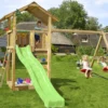 Legetårn Jungle Gym Sierra 2.1 m/2-Swing Module 220 og grøn rutschebane