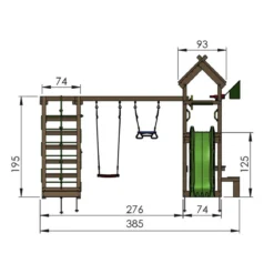 Legetårn Jungle Gym Totem m/2-Climb Module 200 og rød rutschebane