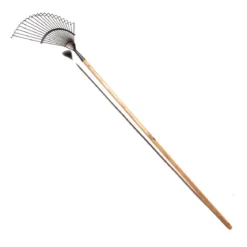 Løvrive med 20 tænder og langt askeskaft - 180 cm