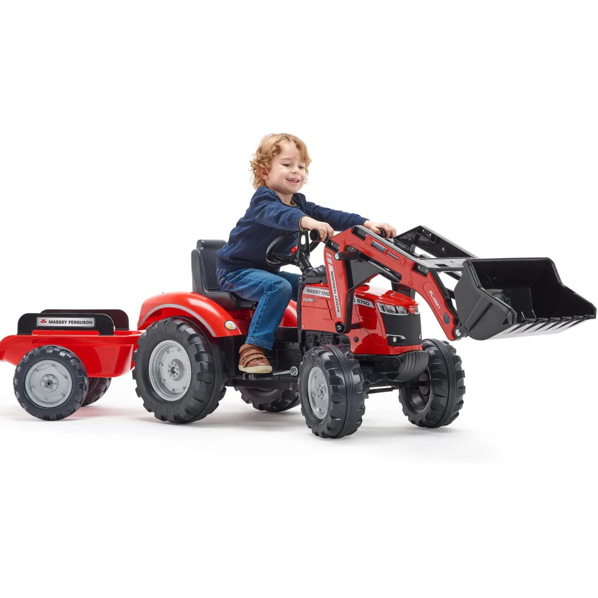 Massey Ferguson traktor inkl. frontlæsser og vogn