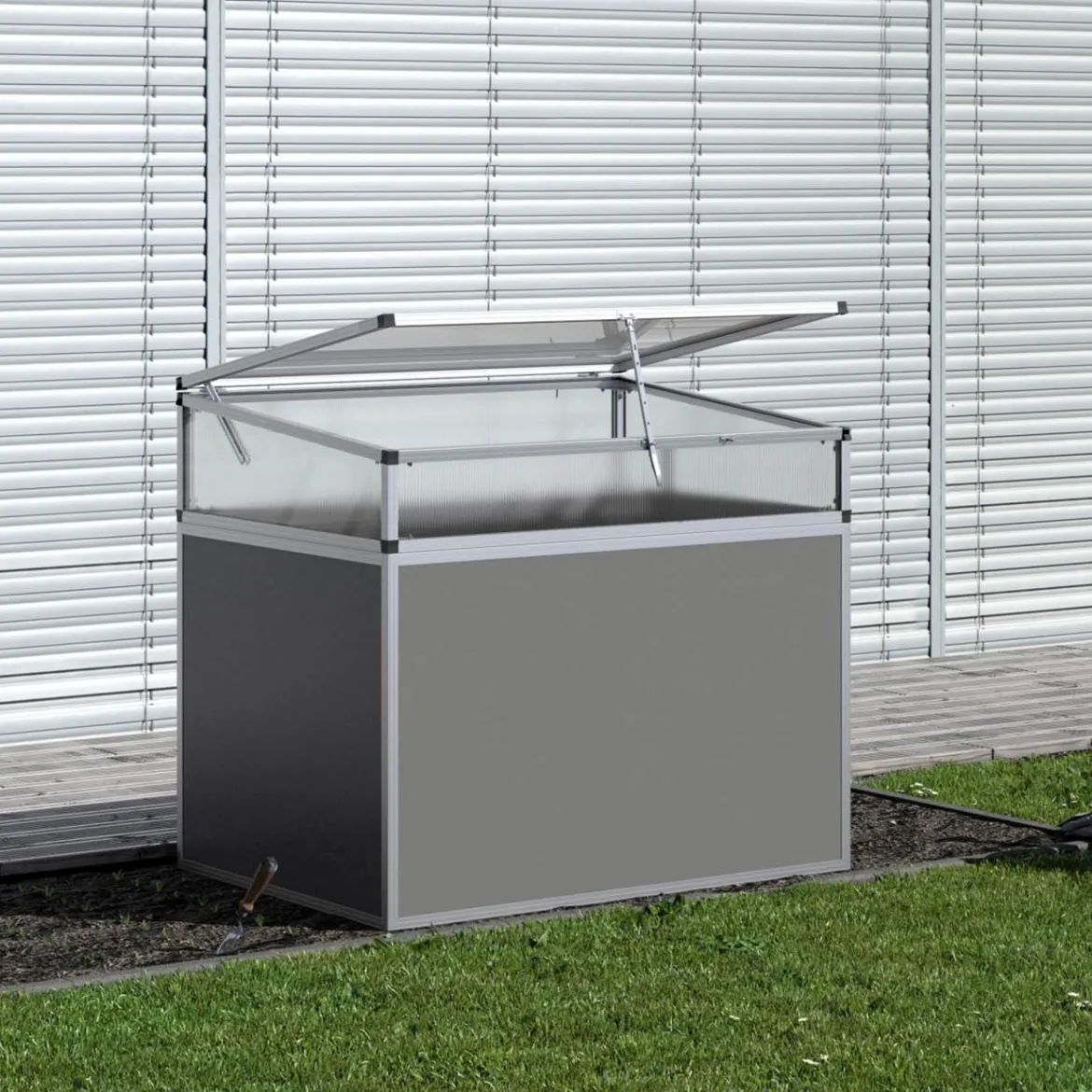 Mistbænk-overdel til KGT højbed 130, aluminium, 121 x 91 x 32 cm