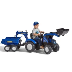 New Holland pedaltraktor med rendegraver inkl. vogn