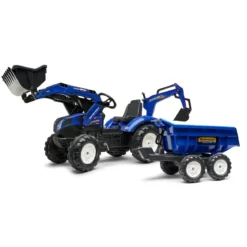 New Holland pedaltraktor med rendegraver inkl. vogn