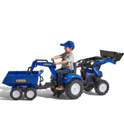 New Holland pedaltraktor med rendegraver inkl. vogn