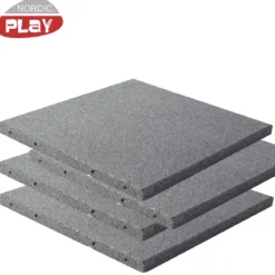 NORDIC PLAY active gummiflise 50 x 50 x 3 cm i grå 7,5 m2, 30 stk.