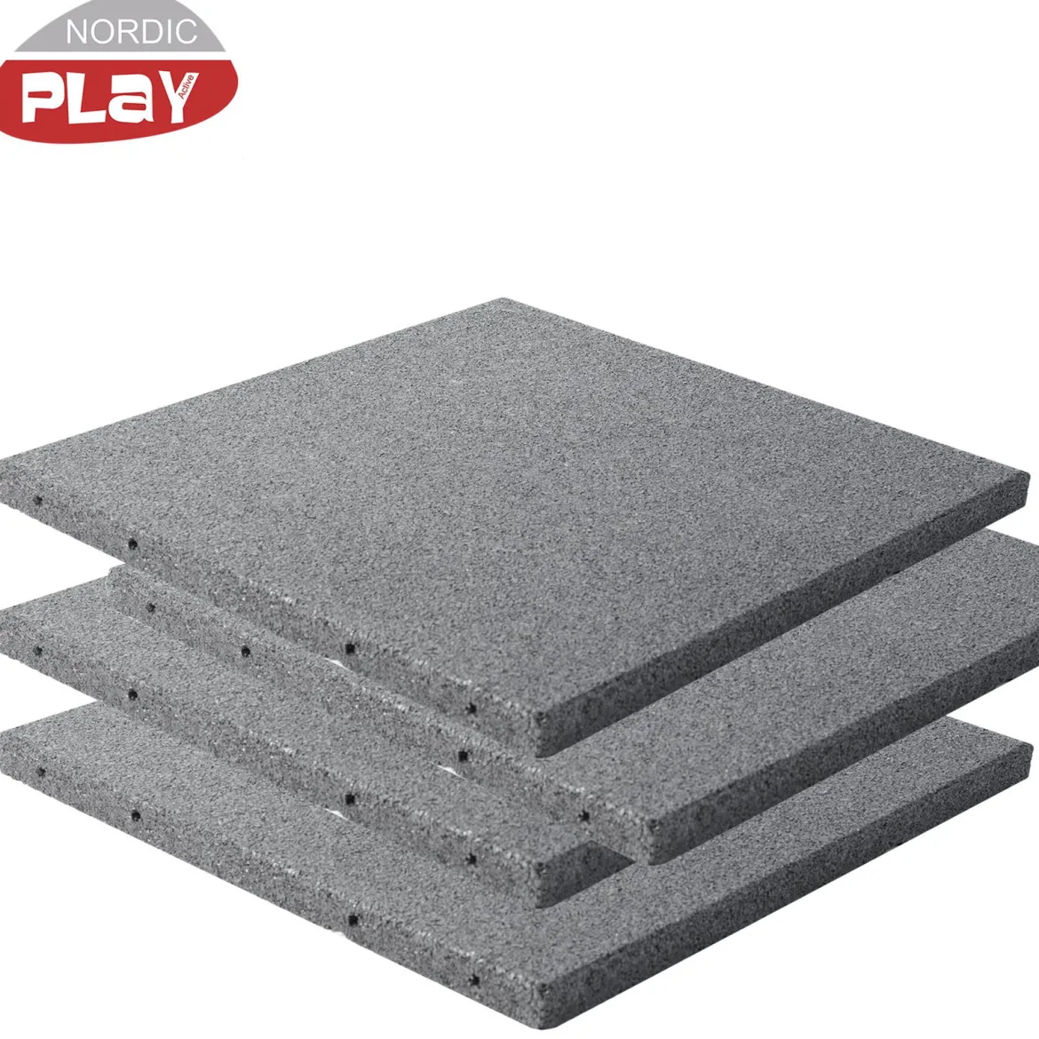 NORDIC PLAY active gummiflise 50 x 50 x 3 cm i grå 7,5 m2, 30 stk.