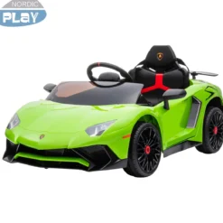 NORDIC PLAY Speed elbil Lamborghini Aventador, 12V, limegrøn
