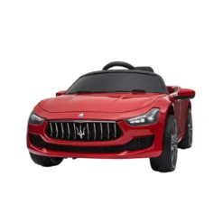 NORDIC PLAY Speed elbil Maserati Ghibli, 12V med EVA hjul og lædersæde, rød