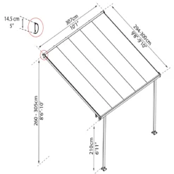 Palram - Canopia Feria terrasseoverdækning 9 m2, hvid