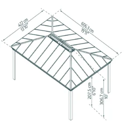 Palram - Canopia havepavillon Dallas 4,2 x 6 meter antracitgrå