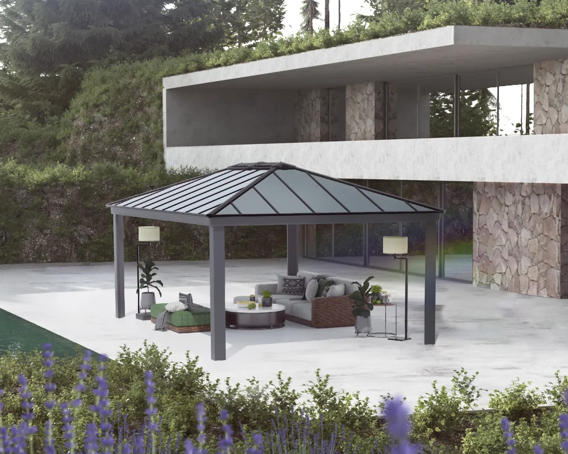 Palram - Canopia havepavillon Dallas 4,2 x 6 meter antracitgrå