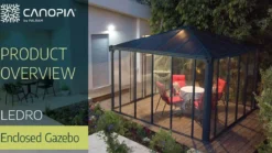Palram - Canopia Ledro 3000 lukket havepavillon, antracitgrå