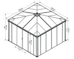 Palram - Canopia Ledro 3600 lukket havepavillon, antracitgrå