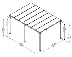 Palram - Canopia Milano pavillon 4300, antracitgrå