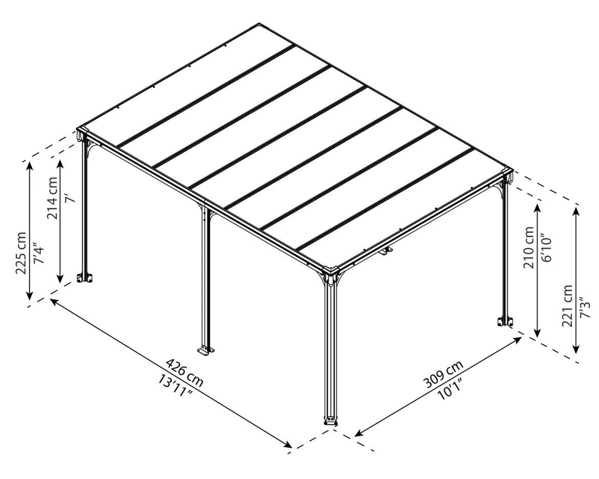 Palram - Canopia Milano pavillon 4300, antracitgrå