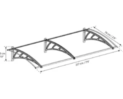 Palram - Canopia Neo 2360 dørbaldakin, grå
