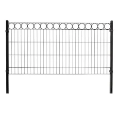 Panelhegn med deko "O", 1000 x 2000 mm, sort