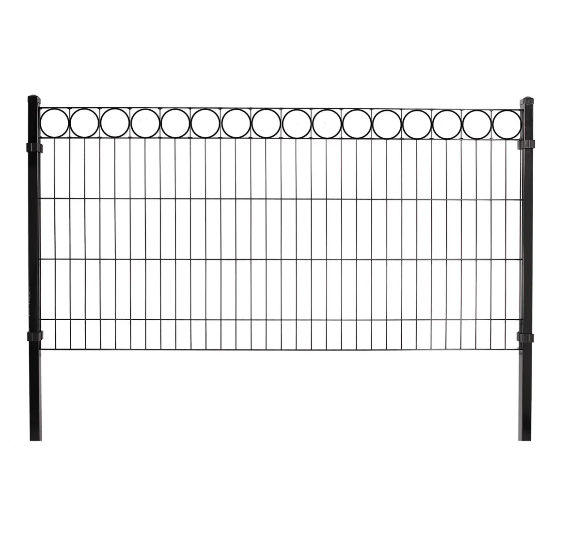 Panelhegn med deko "O", 1000 x 2000 mm, sort