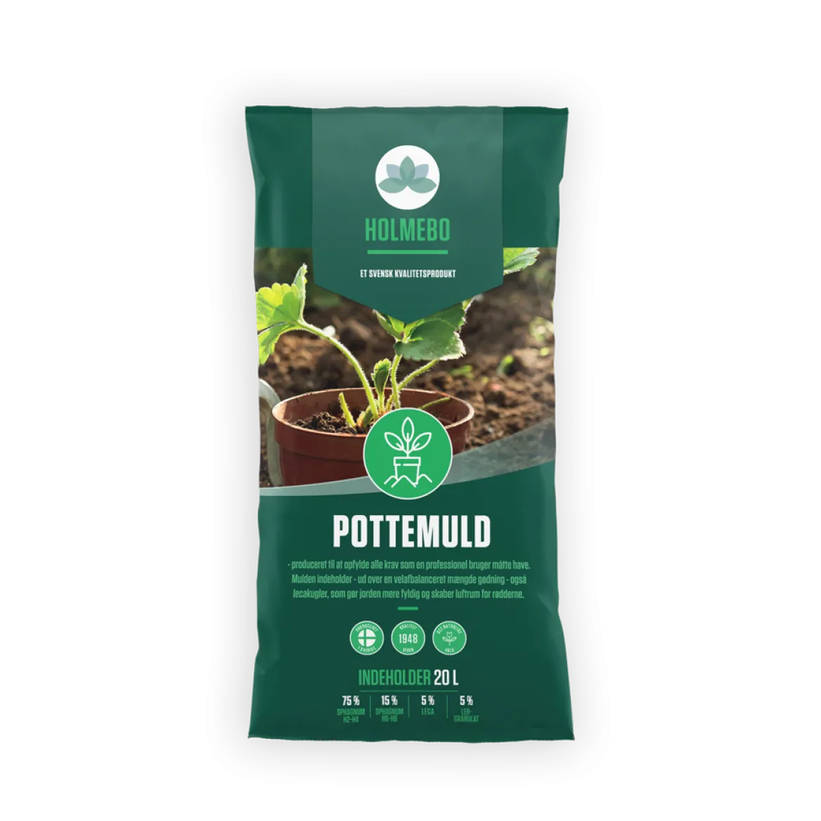 Pottemuld - 120 poser á 20 liter