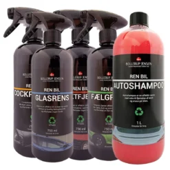 Ren bil autoshampoo, cockpitrens, fælgerens, glasrens & insektfjerner