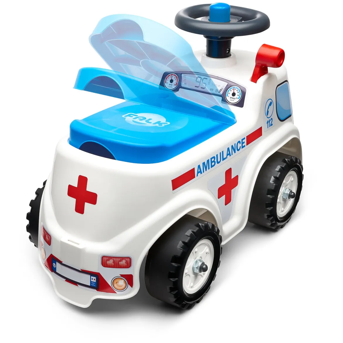 Ride-on ambulance inkl. opbevaringsrum