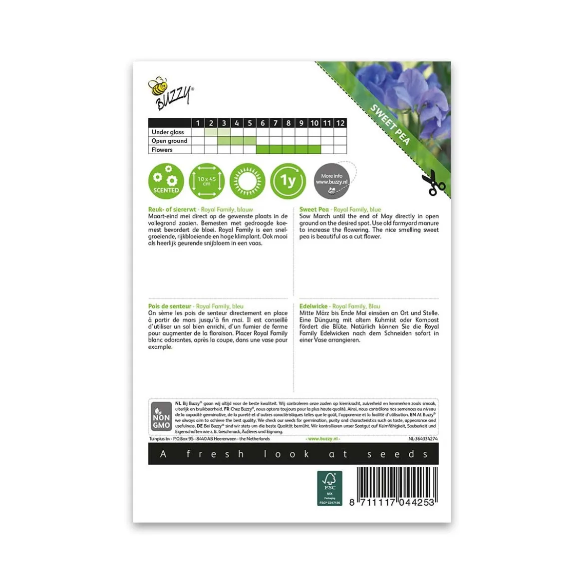 Ærteblomst frø, Royal Family Blue