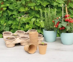 Runde Fiberpotter, 8 cm - 10 stk.