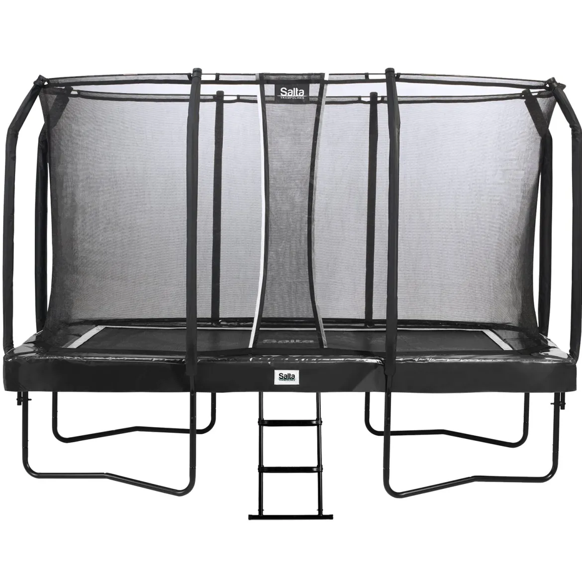 Salta Trampolin First Class rektangulær 366x214 cm, sort inkl. stige & sikkerhedsnet