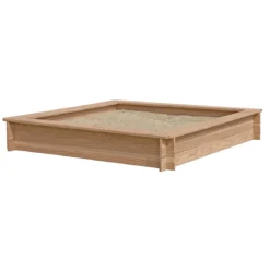 Sandkasse i lærketræ inkl. net og 200 kg sand - 150 x 150 cm