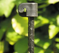 Tentorpæl 10 mm sort, med sort hætte, 145 cm, colli 10 stk.