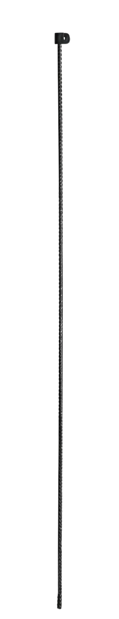 Tentorpæl 10 mm sort, med sort hætte, 145 cm, colli 10 stk.