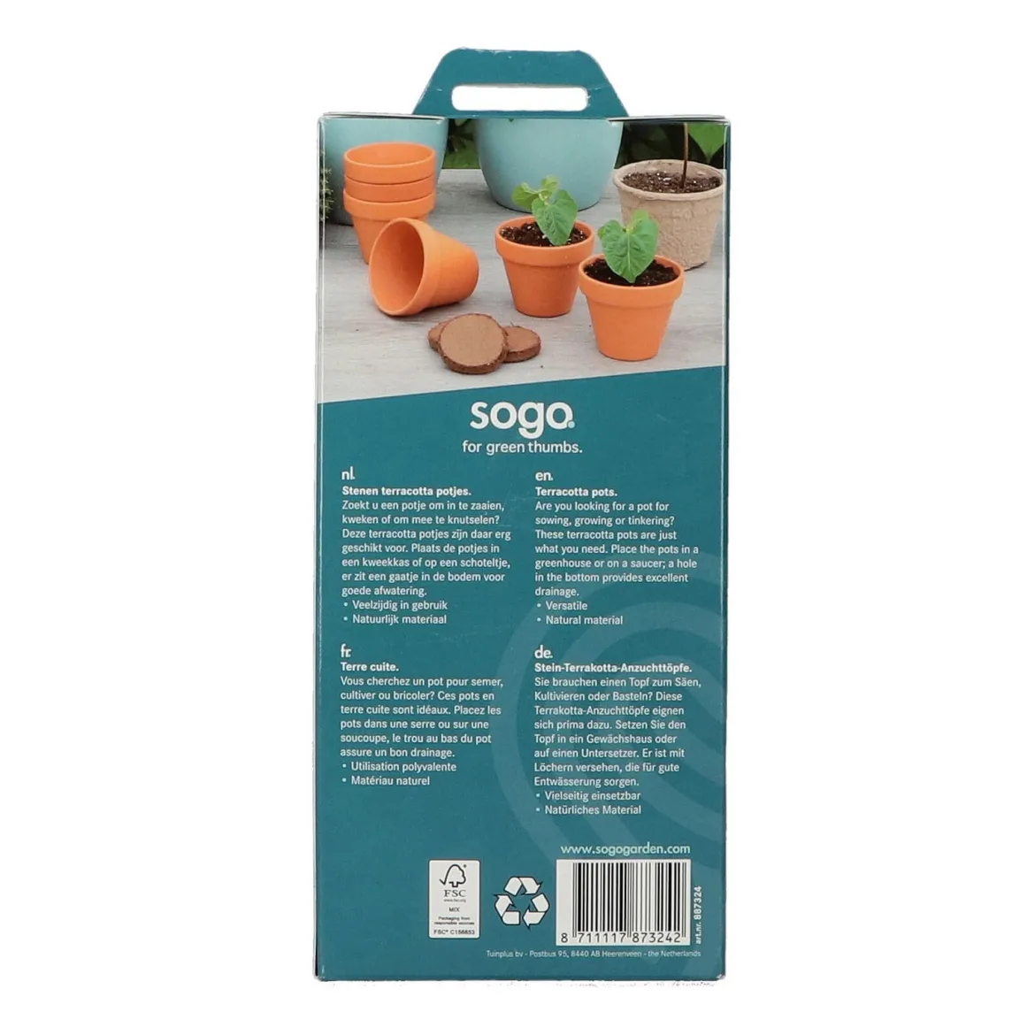 Terracotta potter, 8 cm - 7 stk.