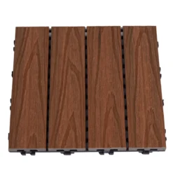 Terrasseflise komposit 30 x 30 cm 4-pak, teak HORTUS